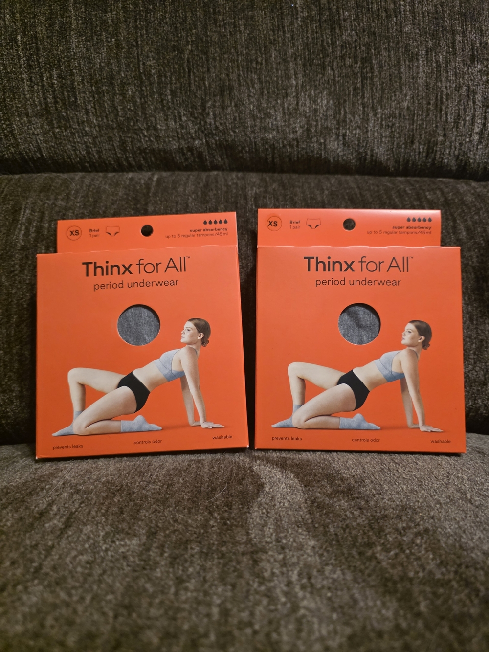 Thinx for All Period Underwear Gray Brief Super Absorbency XS NWT